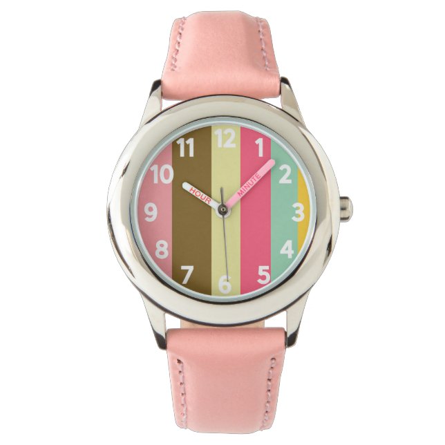 Montre Palette de couleurs rayées d'été (devant)