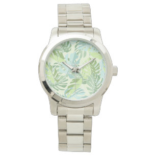 Montre Palmettes tropicales en pastel