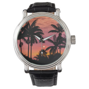 Montre Palmiers en ombre chinoise, Hawaï