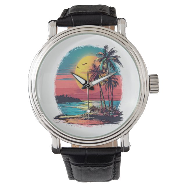 Montre Palmiers et plage (devant)