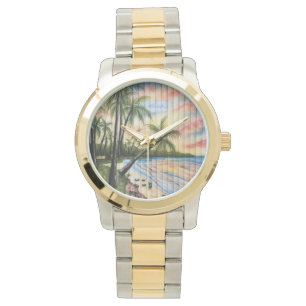 MONTRE PALMIERS TROPICAUX AVEUGLES DE PLAGE