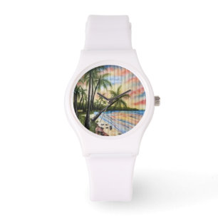 MONTRE PALMIERS TROPICAUX AVEUGLES DE PLAGE