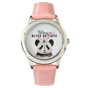 Montre Panda Funky Moderne Noir Et Blanc Avec Citation
