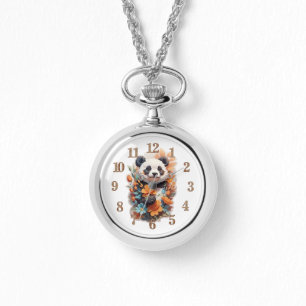 Montre Panda Ours et Fleurs