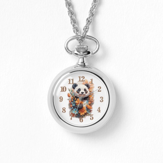Montre Panda Ours et Fleurs (Recto)