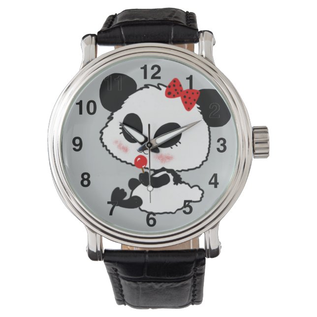 Montre pandas "ours de panda" "bébé de panda bear" "kawai (devant)