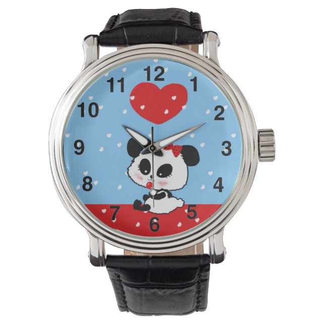 Montre pandas "ours de panda" "bébé de panda bear" "kawai (devant)