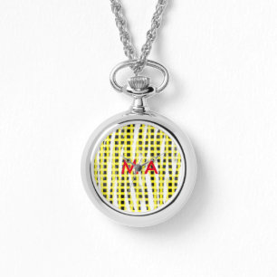 Montre Panneau de contrôle Jaune Noir ajouter nom nom mon