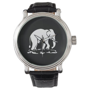 Montre Panneau de trekking des éléphants asiatiques devan