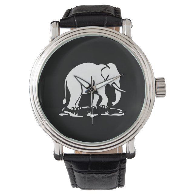 Montre Panneau de trekking des éléphants asiatiques devan (devant)