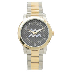 Montre Panneau Zodiaque Aquarius Dial en fibre de carbone