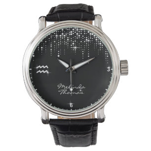 Montre Panneau Zodiaque Aquarius Séquins de pluie de Part