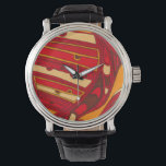 Montre Panneaux orange Abstraits<br><div class="desc">Un rêve surréaliste,  ces panneaux orange abstraits aux couleurs vives ressemblent à de la cire fondue qui coule à travers une toile. Création de Jennifer Goldberger,  cette oeuvre est extraordinaire dans son utilisation imaginative de la couleur et des lignes. Commandez les vôtres dès aujourd'hui !</div>