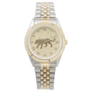 Montre Panthère brune avec chiffres romains