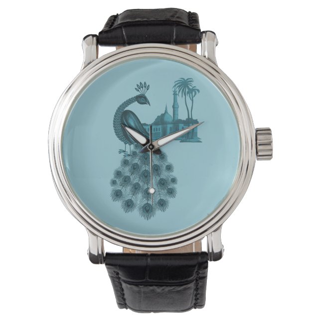 Montre Paon Bleu Romantique (devant)