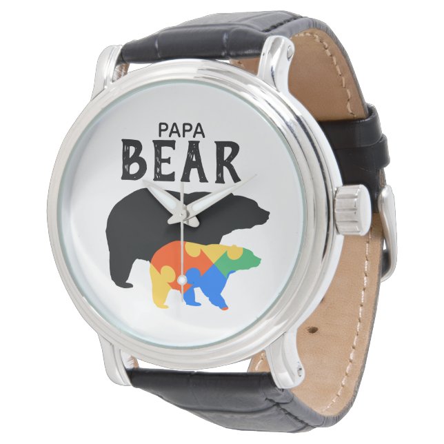 Montre Papa Baby Bear Sensibilisation sur l'autisme (Incliné)