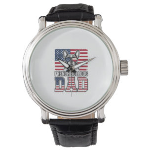 Montre Papa Bouledogue Français Patriote Vintage
