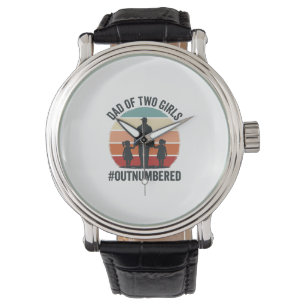 Montre Papa de deux filles surpassé en nombre Chemise de