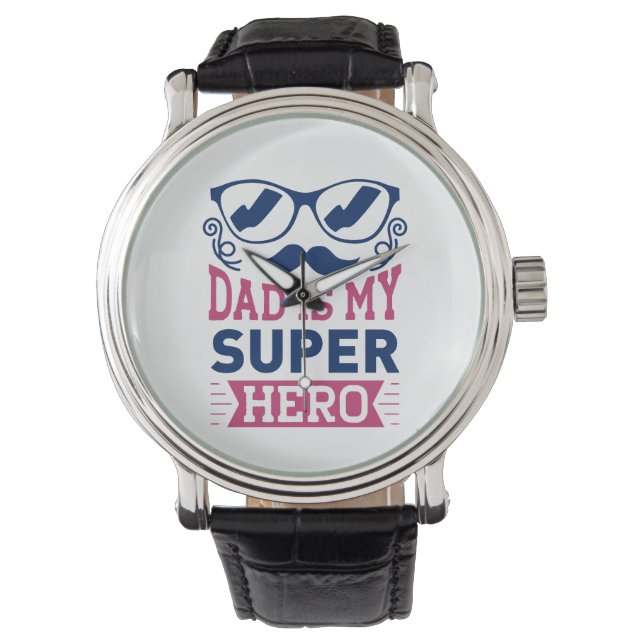 Montre Papa est mon super héros (devant)