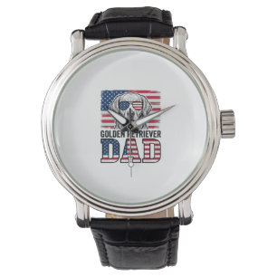 Montre Papa Golden Retriever Patriotique Vintage Chemise