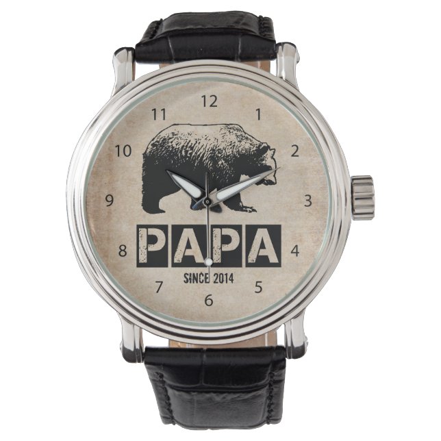 Montre Papa Ours pour Papa 2014, Grunge Black (devant)