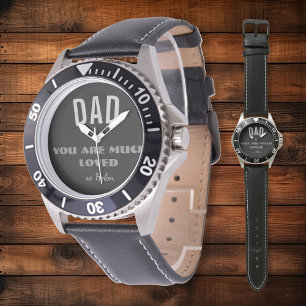 Montre 'Papa Tu Es Très Aimé' Classique, Gras, Élégant