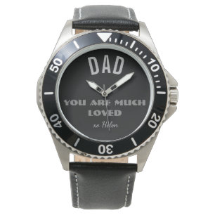 Montre 'Papa Tu Es Très Aimé' Nom en Écriture Gras Classi