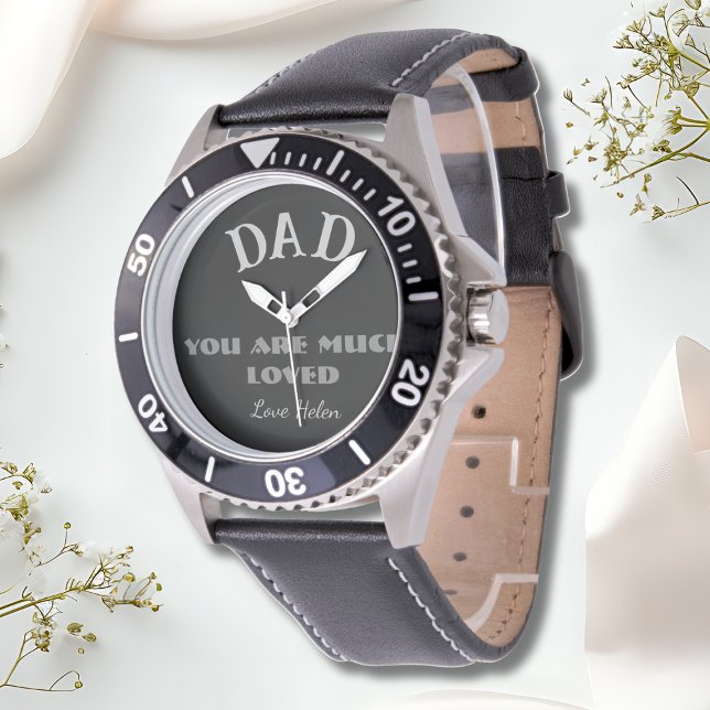 Montre Papa Vous Êtes Beaucoup Aimé Cadeau Script Nom Cla (Dad You Are Much Loved -Script Name Classic Watch Gift.)