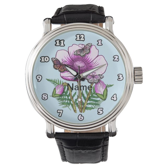 Montre Papaver Pink Butterfly (devant)