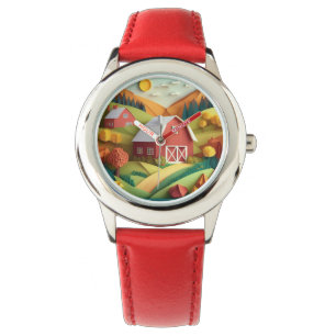 Montre Papier Art Origami Style Paysage Scène