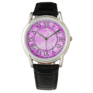 Montre Papier numérique rose marbre