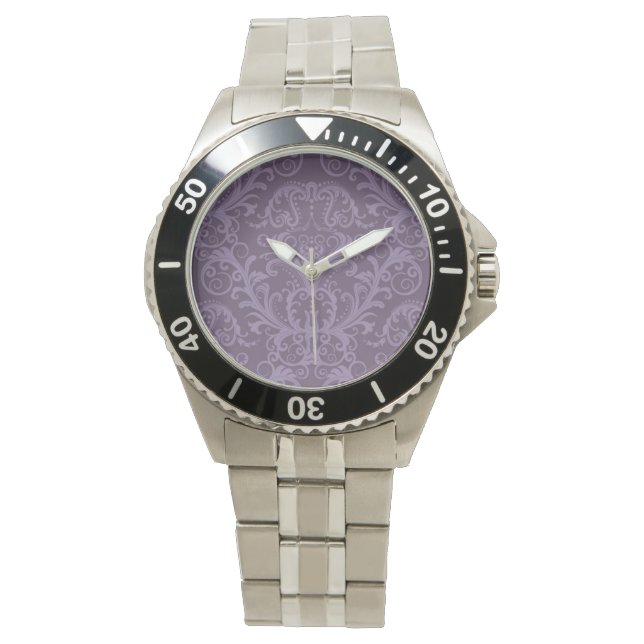 Montre Papier peint fleuri violet 2 (devant)