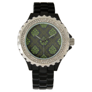 Montre Papier peint Floral Vert