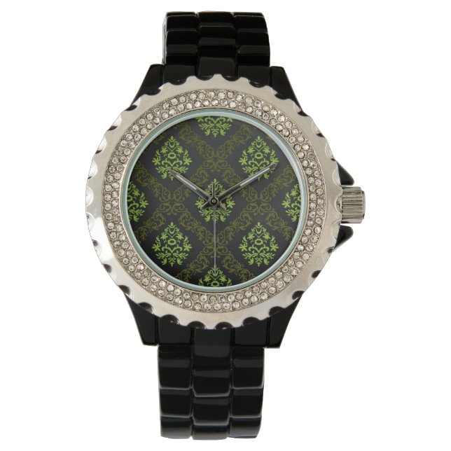 Montre Papier peint Floral Vert (devant)