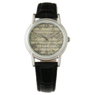 Montre Papier peint victorien de feuille de musique