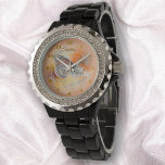Montre Papillon Abstrait<br><div class="desc">Peinture Collection "Papillon d’anniversaire" Montre en pierre féminine brillant avec un visage personnalisable, vous adorerez regarder votre montre pour l’heure. Personnalisez la page produit ou cliquez sur le bouton "Personnaliser" pour obtenir plus d'options de conception. Conception créée à partir de ma peinture "Papillon d'anniversaire" capturant un papillon en plein vol...</div>