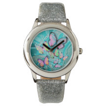 Montre Papillon ! Ajouter un nom ! Don de fille !
