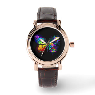 Montre Papillon arc-en-ciel