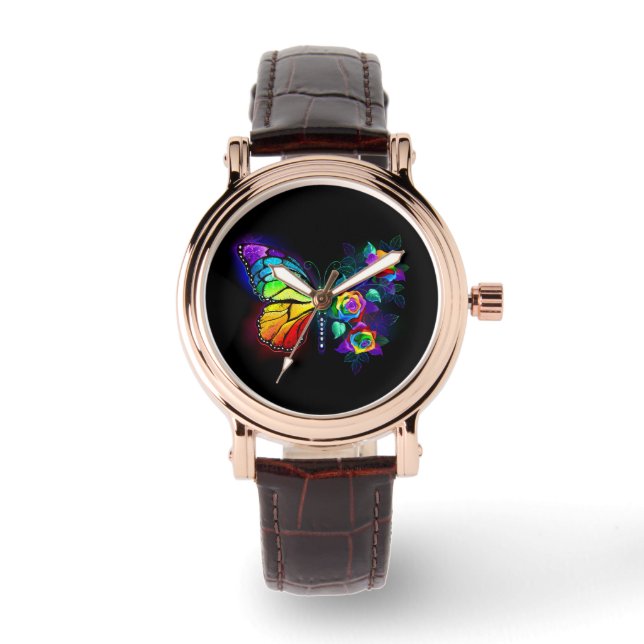 Montre Papillon arc-en-ciel (Recto)