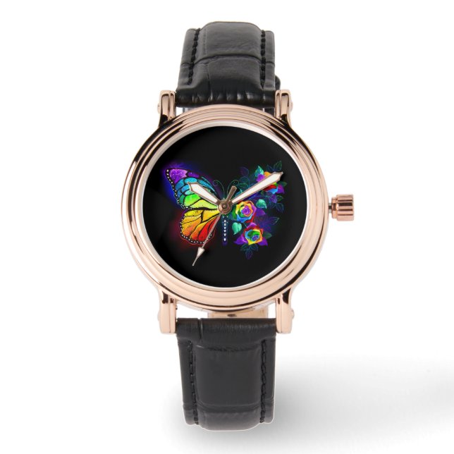 Montre Papillon arc-en-ciel (Recto)