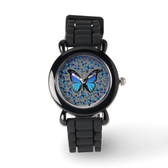 Montre papillon bleu (Recto)