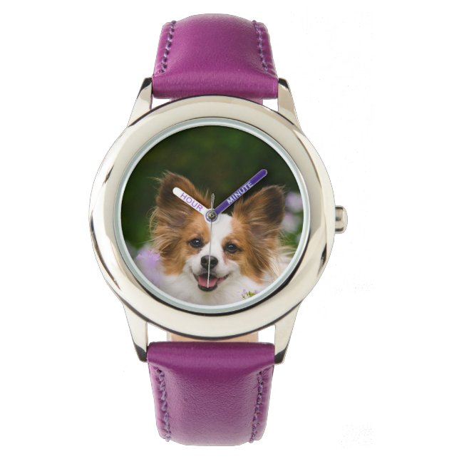 Montre Papillon Chien Cute Portrait romantique - Strapwat (devant)