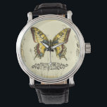 Montre Papillon décoratif avec Fleur sauvage<br><div class="desc">Un papillon décoratif aux couleurs vives fait l'objet de cette pièce de Jennifer Goldberger. Les fleurs sauvages sont attirés sur les côtés et sous l'énorme papillon. Une belle frontière pastel complète le décor. Commandez votre impression dès aujourd'hui !</div>