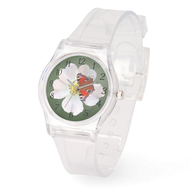 Montre Papillon et fleurs (Angle)