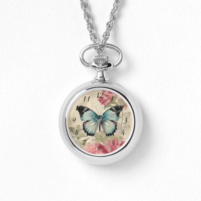 Montre Papillon et fleurs (Recto)