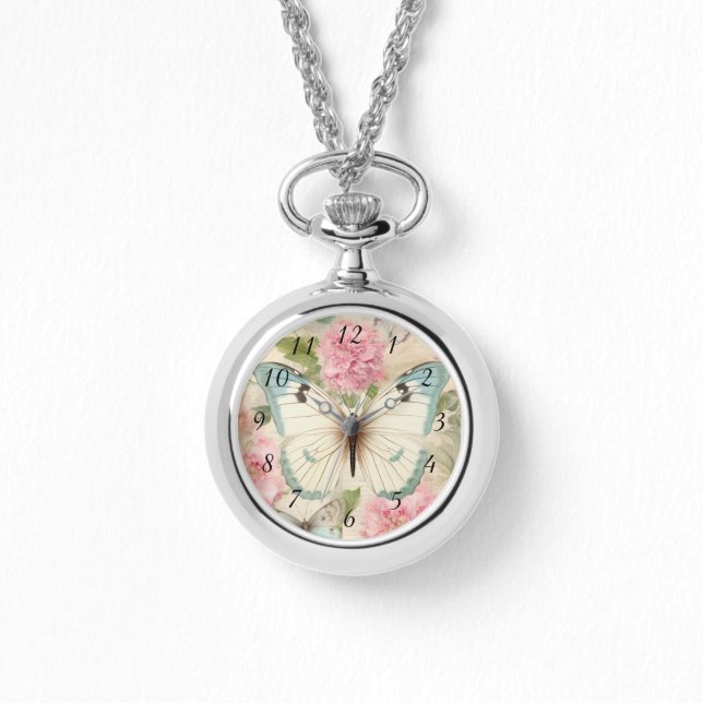 Montre Papillon et fleurs (Recto)