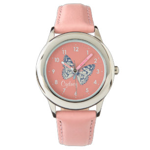 Montre Papillon peint dame numérotée nom filles regarder