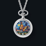Montre Papillon peint étoile ciel étoilé Élégantes femmes<br><div class="desc">Papillon peint Starry Night Sky Elegant Womans Watches dispose d'un papillon coloré branché avec la lune et les étoiles dans l'arrière - plan. Créé par Evco Studio www.zazzle.com/store/evcostudio</div>