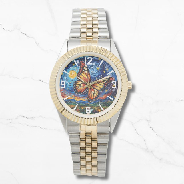 Montre Papillon peint étoile ciel étoilé Élégantes femmes (Créateur téléchargé)