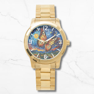 Montre Papillon peint étoile ciel étoilé Élégantes femmes